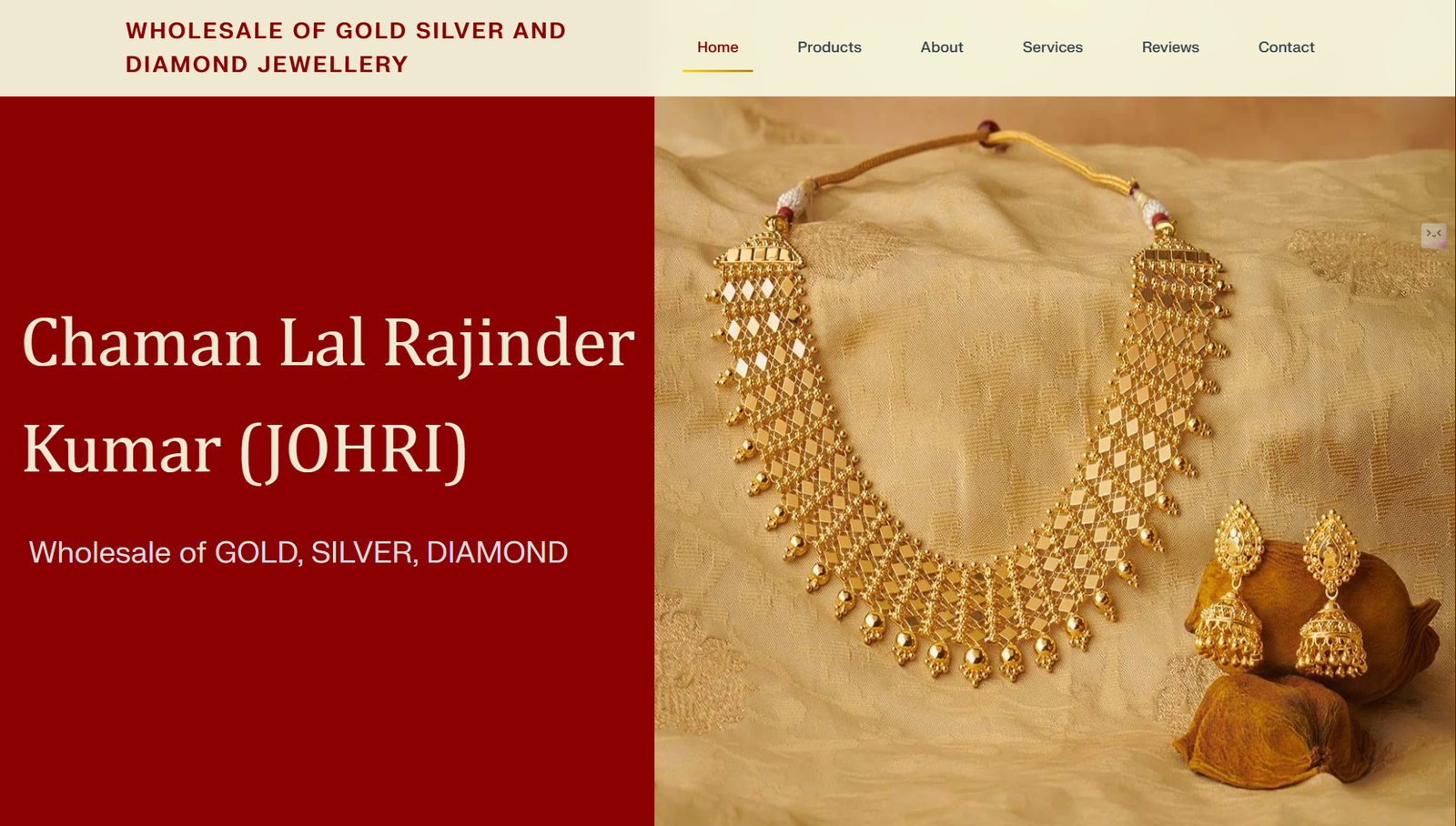 Chamanlal Rajinderkumar Johri E-commerce Landing Page