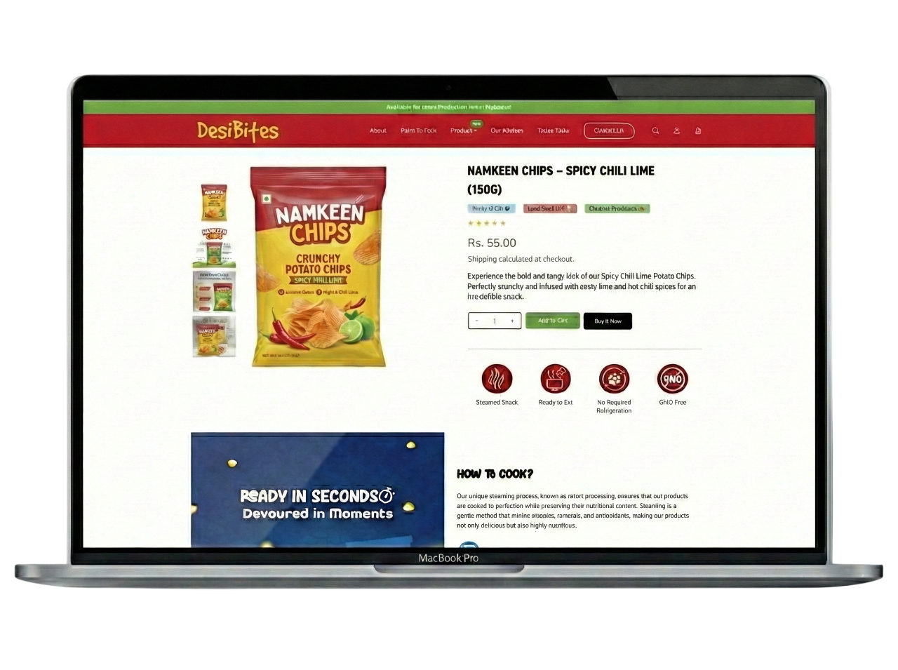 product website design