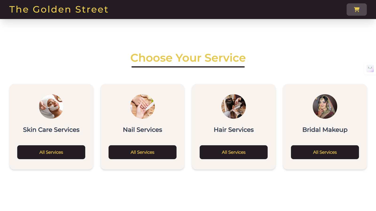 The Golden Street Catalog Website Design