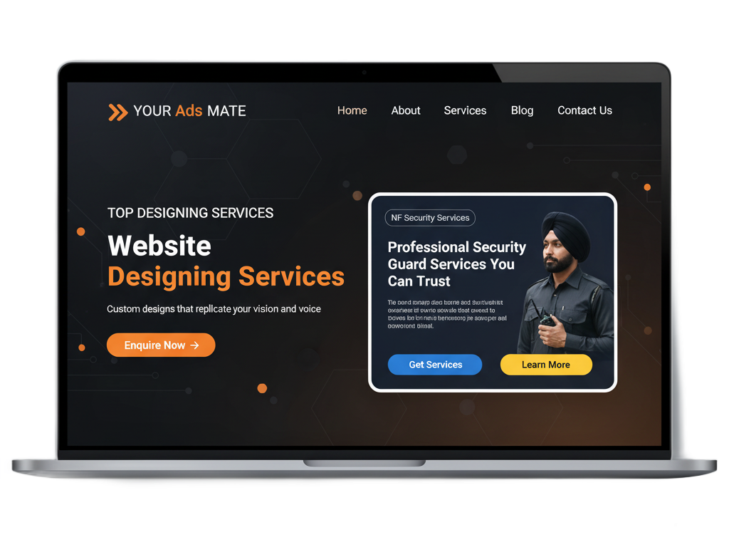 Premium Website Design Interface Showcase